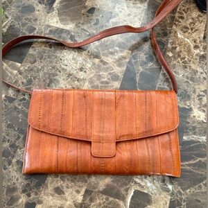 Elegant Caramel Eel Skin Bag